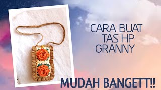 CUKUP MUDAH! Cocok untuk pemula, Cara Membuat Dompet HP motif Granny Square Gampang