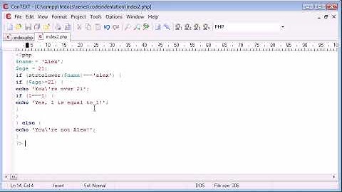 Beginner PHP Tutorial 8 Indentation