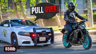 COPS DETAIN US WHILE RIDING NEW 2024 YAMAHA MT09!