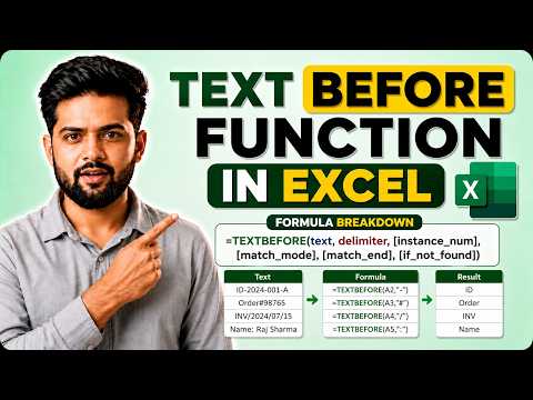 TEXTBEFORE Function in Excel | Extract Text Before a Character or Delimiter in Excel | TechLoons