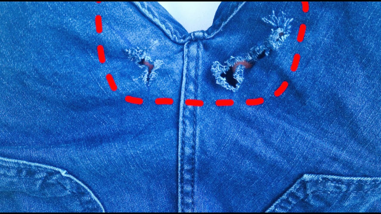 Unique repairing idea! How to fix a hole in jeans invisibly 😍👌 - YouTube