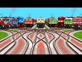 All🔎Realistic Express Trains Railroad Crossing By Bumpy Branched Railroad Tracks | Train Simulator