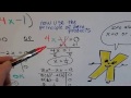 Algebra I #13.1b, Equations as ax²+bx=0, Solve by factoring