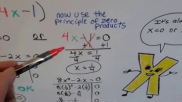 Algebra I #13.1b, Equations as ax²+bx=0, Solve by factoring