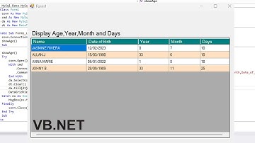 How to Calculate Age (Year, Month & Day)  in VB.Net + [ Mysql Database ]