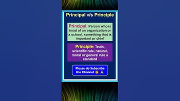 Principal Vs Principle