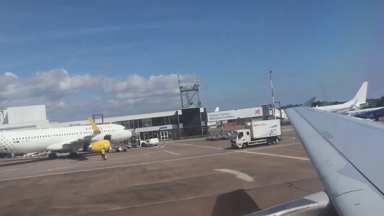 The Power and Grace of an Airbus A321 Landing at Cardiff Airport
