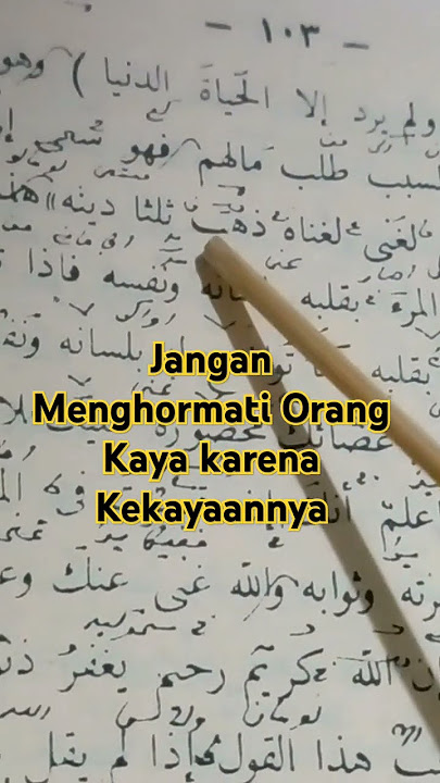 Jangan Menghormati Orang Kaya karena Kekayaannya