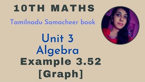 10th Maths || Tamil Nadu Syllabus|| Unit 3 Algebra|| Example 3.52|| Graph