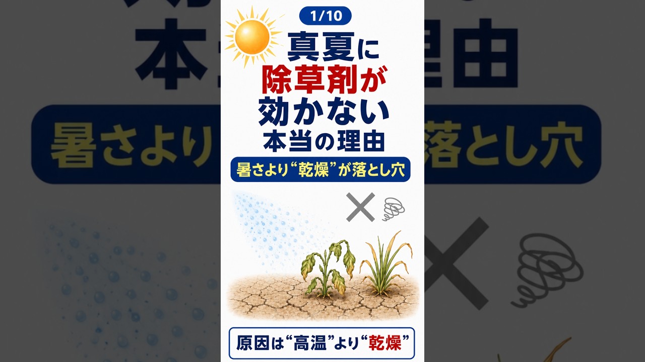 【豆知識】真夏に除草剤が効かない理由① #除草剤 #農業 #現代農業 #雑草 #雑草対策