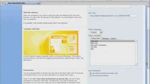SharePoint 2007 Tutorial - How To Create a SharePoint 2007 Team Subsite