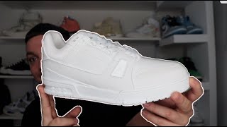 CANDY RED! Louis Vuitton LV Trainer '54' WHITE RED SNEAKER (Review) + ON  FOOT 