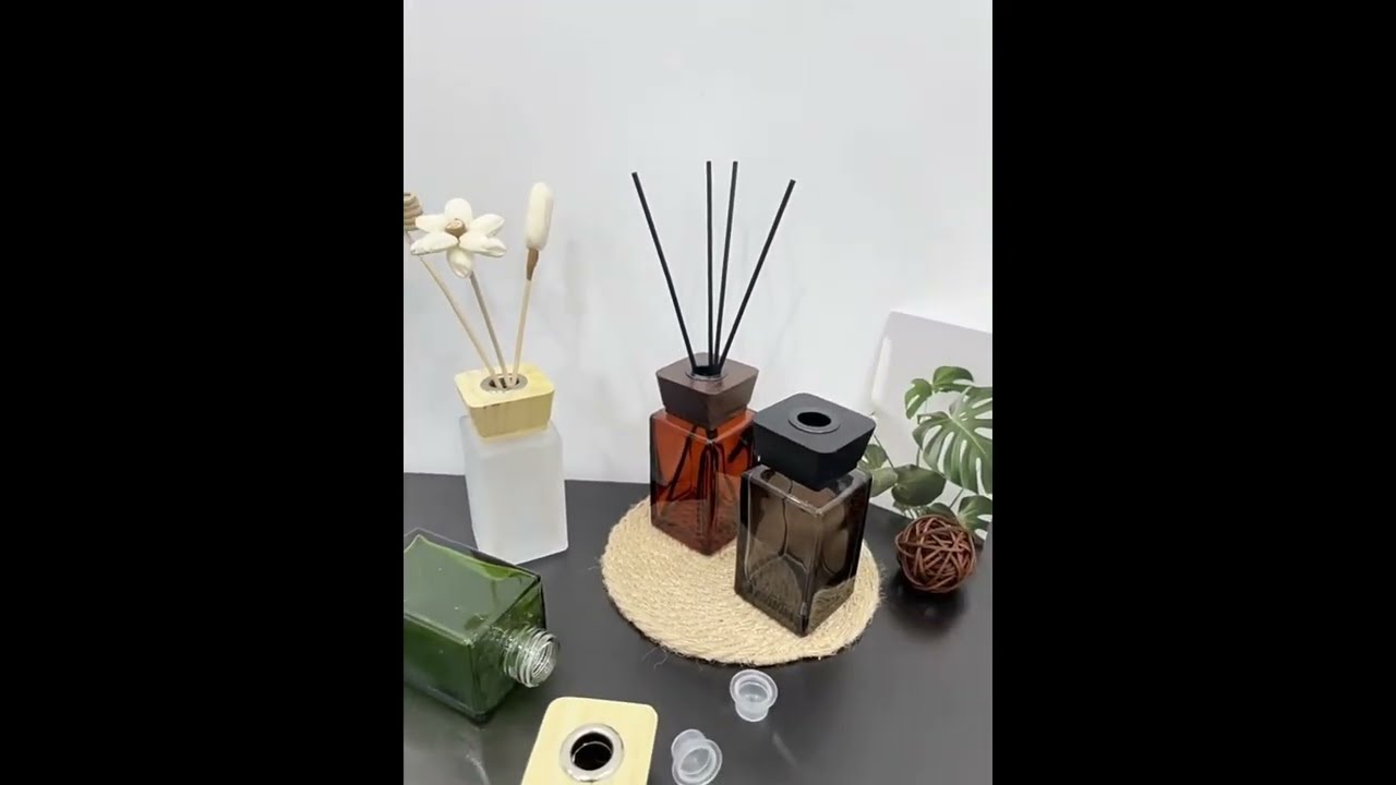 Luxury Classic Color Long Square Diffuser Bottle with Wooden Lid #diffuser #factoryproducts
