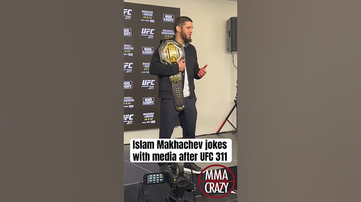 Islam Makhachev jokes around with the media after his UFC 311 win