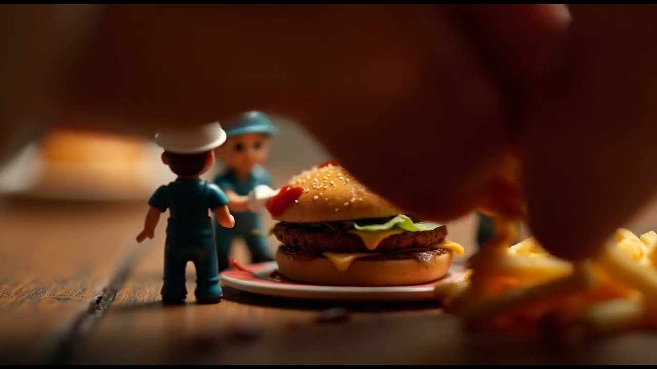 "What If Tiny People Made Fast Food? 🍔😲 Hyper-Realistic Miniature World!"