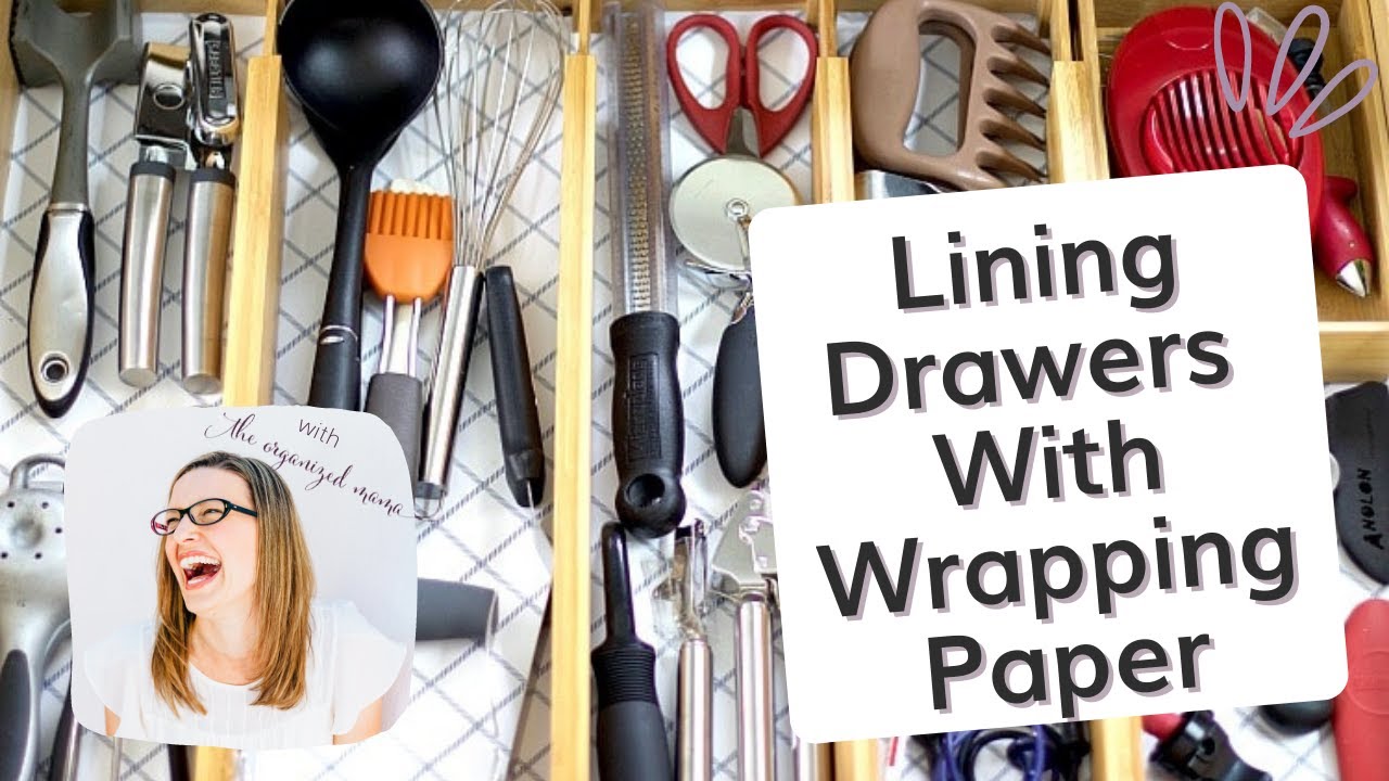Lining Drawers And Cabinets With Wrapping Paper Easy Tricks With