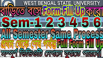 WBSU 1 2 3 4 5 6 Semester Exam 2021 Online Form Fill Up Process ||West Bengal State University Exam