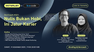 DevCoach 221: Soft Skill | Nulis Bukan Hobi, Ini Jalur Karier.