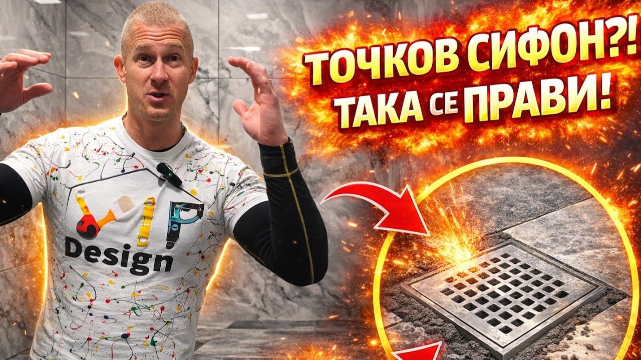 🚿Лепене на плочки с точков сифон – Пълен процес и правилен наклон
