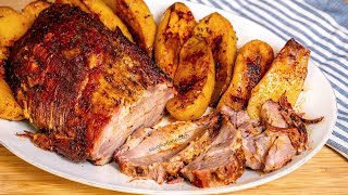 Roasted Pork Neck (Collar) in the Oven a simple recipe of roast with baked potatoes | Savori Urbane