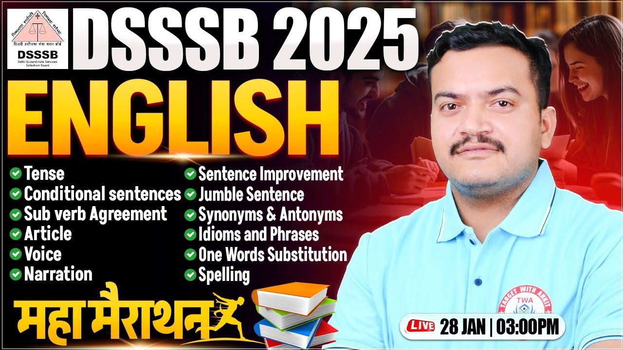 DSSSB 2025 English Marathon | DSSSB PRT TGT PGT English Marathon #2 | English By Anuj Sir