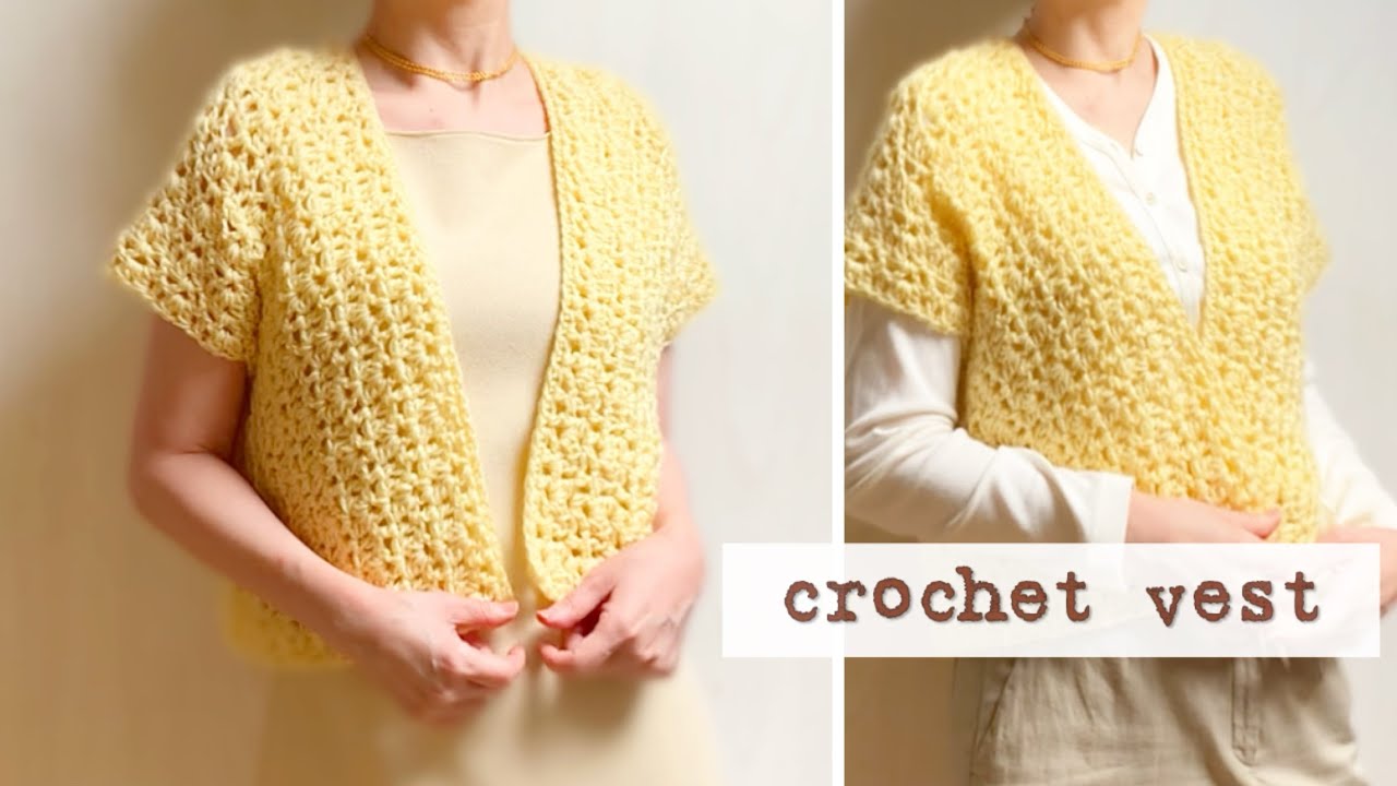 Just sew two pieces together!] How to crochet a simple vest - YouTube