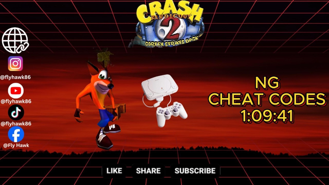 Crash Bandicoot 2 Speedrun 1:09:41 | PS1 Cheat Codes