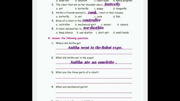 4th English  Term 1 Unit 1 Robot  expo  book back  exercises