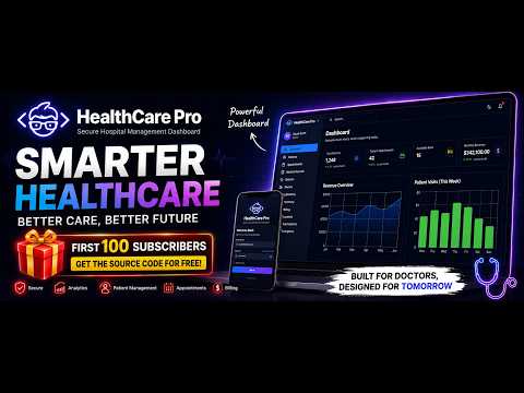 Healthcare Management System Website in Next.js 15 | App Router + Tailwind CSS + Lucide Icons