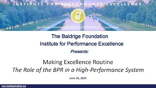 Baldrige Institute Webinar June 2025 Seasons Leadership