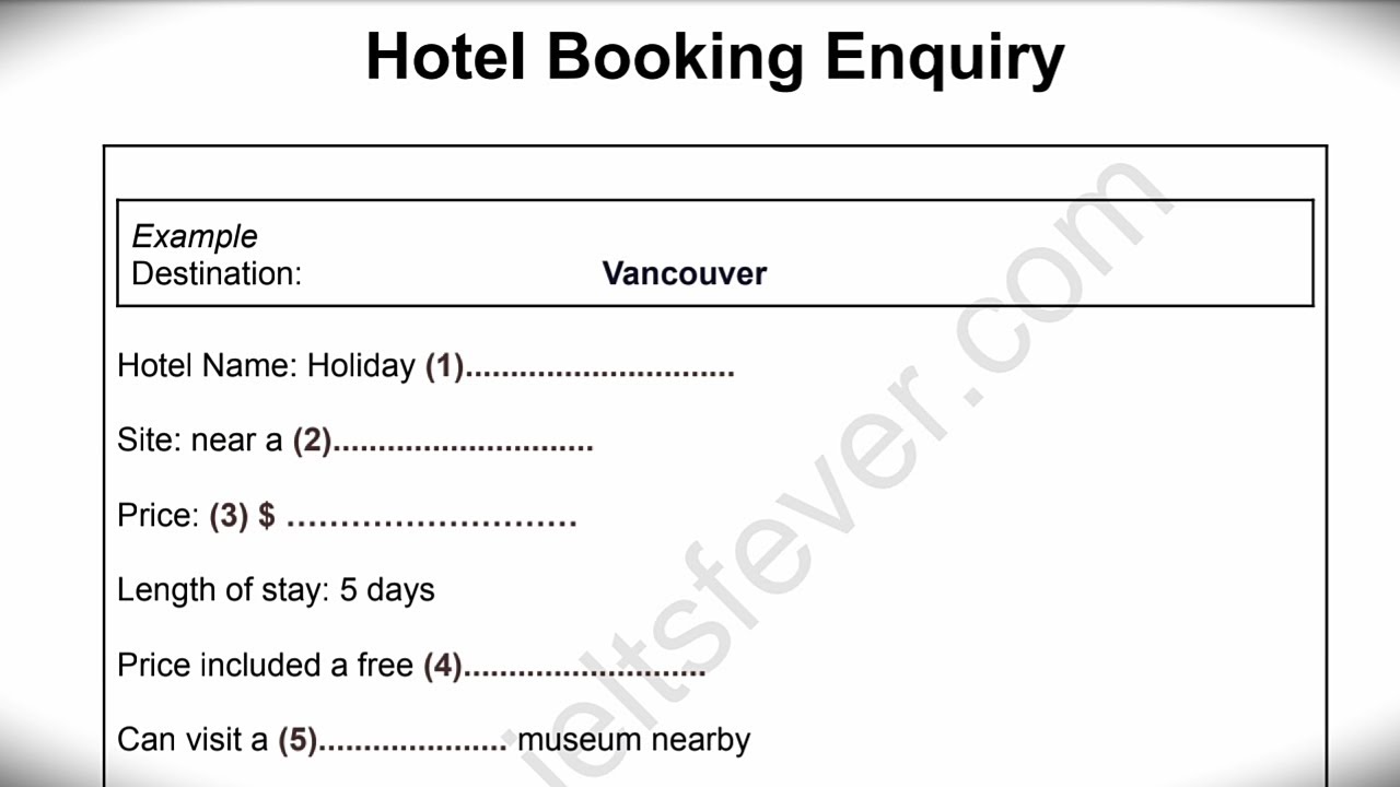 Hotel Booking Enquiry | HD audio | 1080p | listening