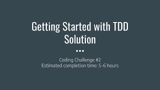 Getting Started with TDD Solution--Python