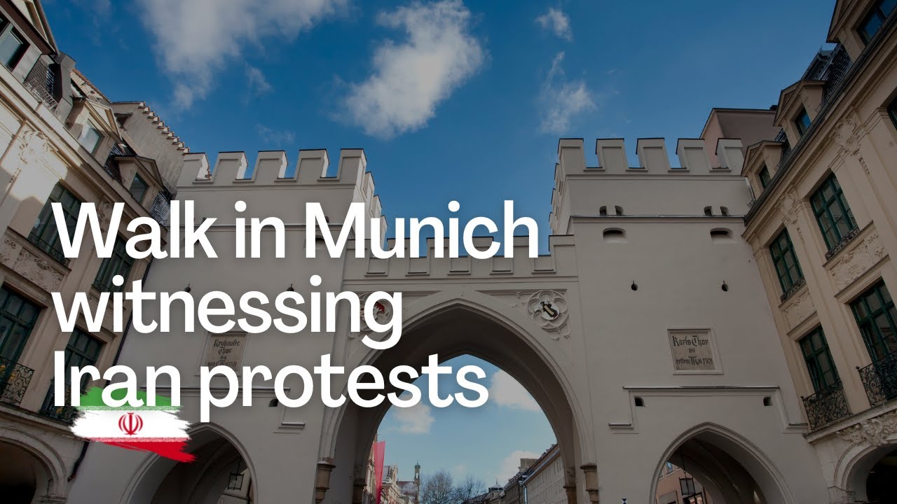 Walk Munich city center, witness Iran protests - Munich walking tour Sendlinger Strasse