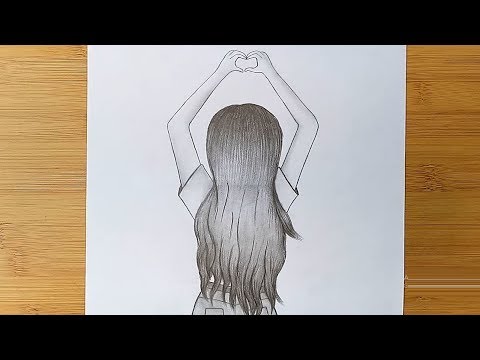 How To Draw A Girl Of Making The Heart Sign With Hands Draw