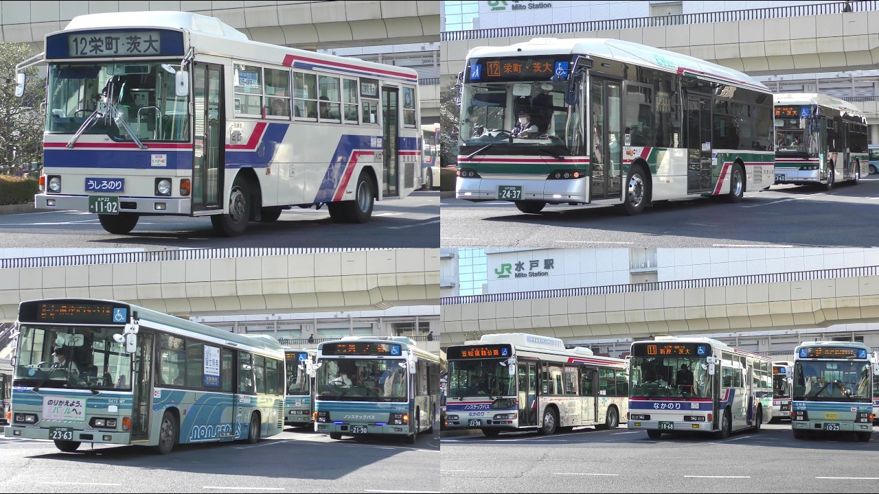 バスの行列を眺める＠水戸駅北口バスターミナル(朝ラッシュ)