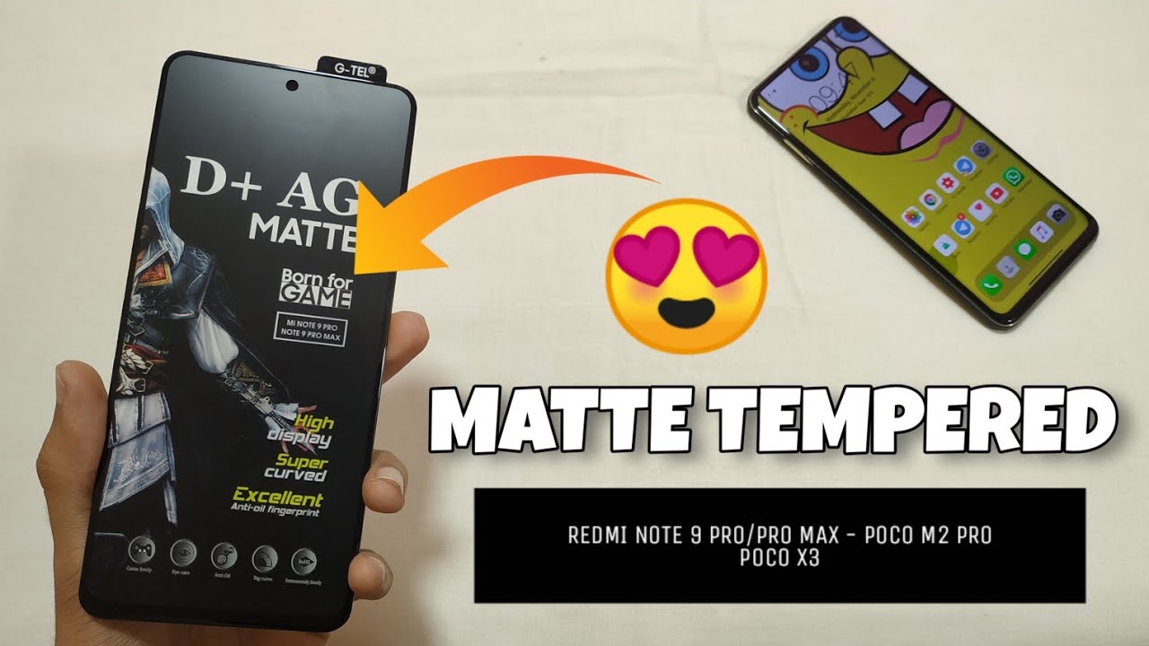 GAMING MATTE TEMPERED For Redmi Note 9 Pro/Pro Max | Full Edge To Edge & Back Color Tempered