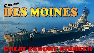 World of warships - Des Moines new Conquest mode Great Escort Cruiser