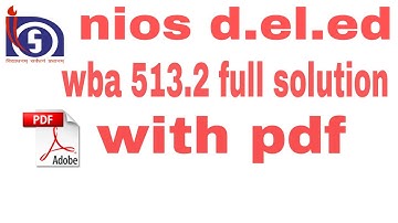 Nios D el ed  wba 513.2 full solved with pdf