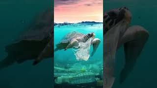 Sea Animals are effected by plastic pollution #shorts #facts