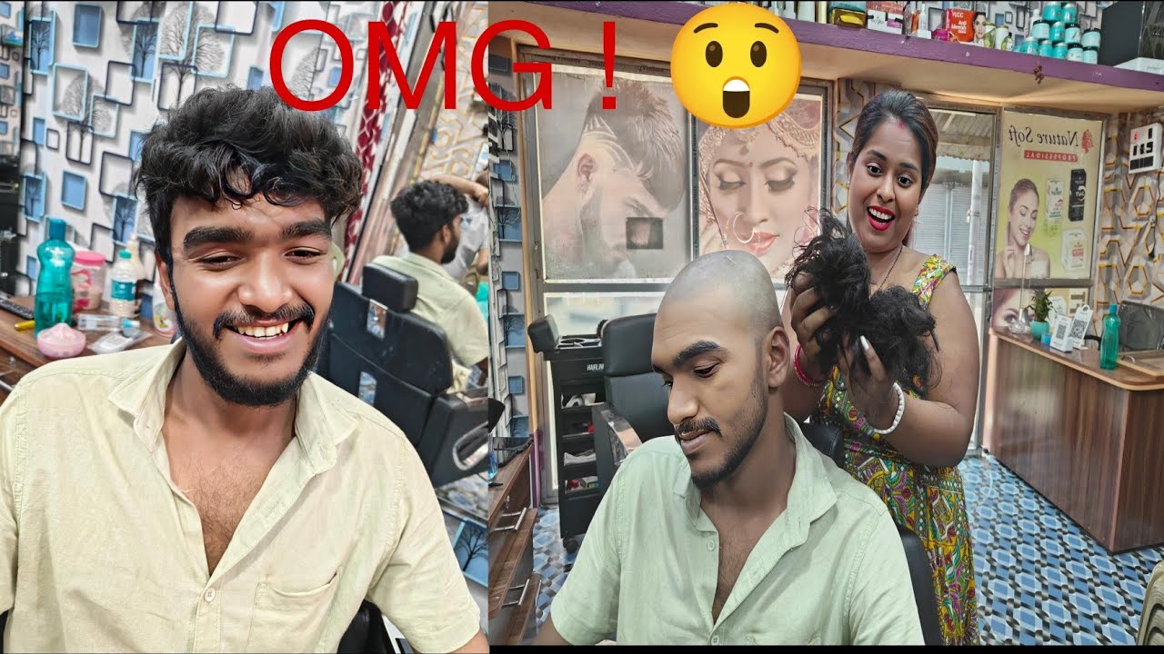 लड़के ने गर्मी के कारण टकला करवाया😲Boy Reaction 😞| टकला करने का आसान तरीका | Headshave Full Video 📷
