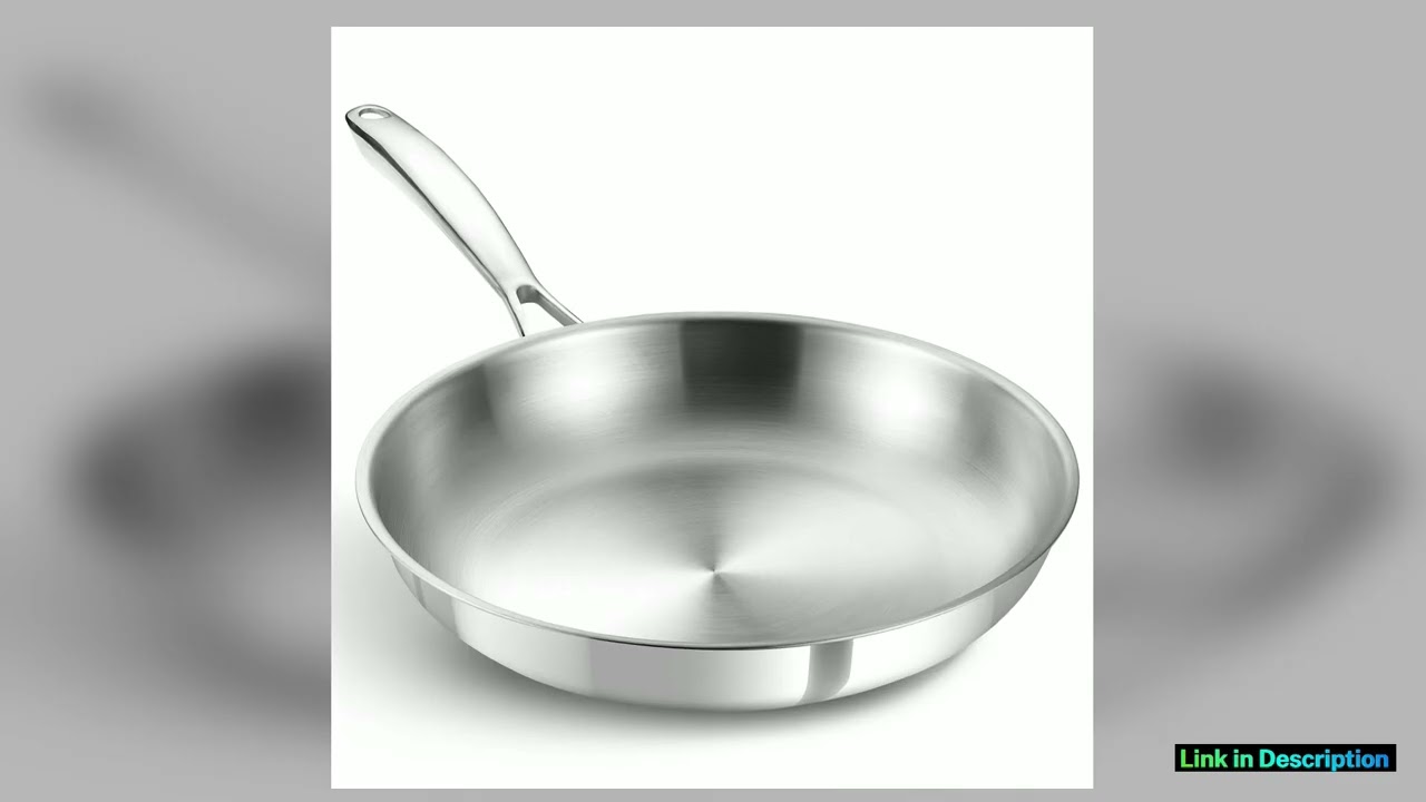 KOCH SYSTEME CS Stainless Steel Pan 10 Inch TriPly Stainless Steel Frying Pan with StayCool Handle