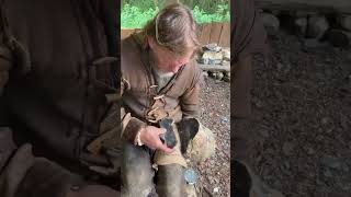 Three flakes of Norfolk flint with one hit of a hammerstone #flintknapping