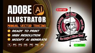 recreate logo, redraw image, convert image to vector file, adobe illustrator