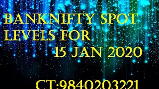 Banknifty Spot Levels 15 Jan 20 2020 Free Levels Update