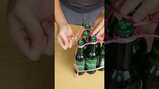 How to tie 6 bottles green