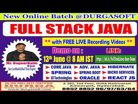 Full Stack Java Online Training @ DURGASOFT