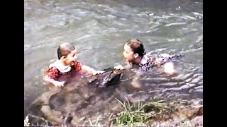 1993 - Stephanie and Ashlee Swimming After Day at the Zoo