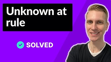 Unknown at rule in Tailwind (FIXED)