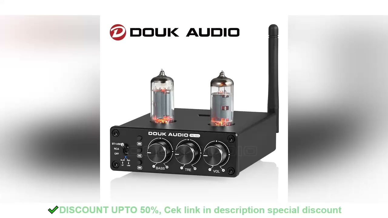Douk Audio HiFi Bluetooth 5.0 Valve Tube Preamp Stereo Receiver USB Player Home Desktop Pre-amplifie