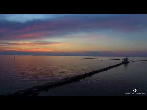 Drone sunset video